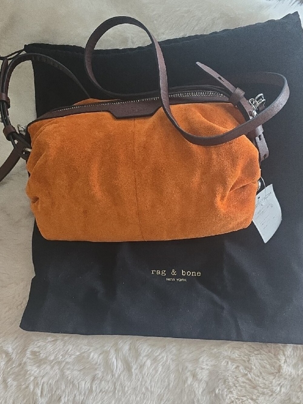 rag & bone Commuter Suede Bag with Brown Leather Trim - Picture 4 of 9